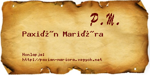 Paxián Marióra névjegykártya